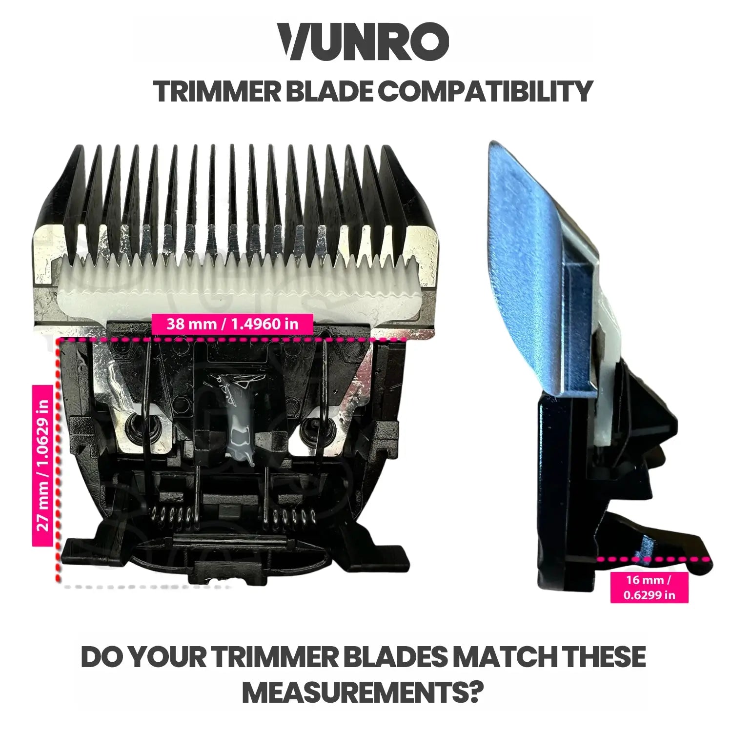 VUNRO PRO 4 in 1 Dog Trimmer Blade (0.3 mm - 1.5 mm) by VUNRO