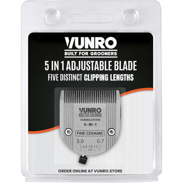 Adjustable Ceramic 5 in 1 Fine Dog Clipper Blade (0.7 mm - 3 mm)