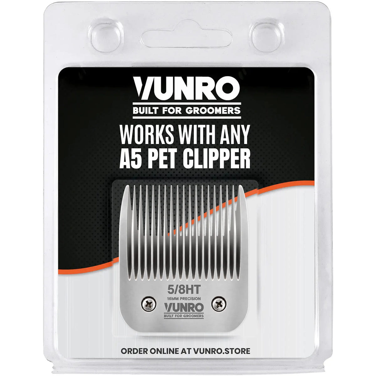 VUNRO 5/8HT 16 mm ceramic A5 clipper blade with IvoryEdge cutter, packaging front view